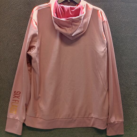 Six Flags Theme Park Wonder Women Adult Hoodie Pink - Picture 2 of 12